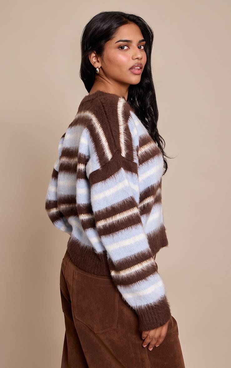 Chocolat Cardigan En Maille Brossée À Rayures Petite