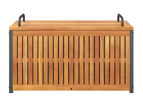 Boîte à coussins d'extérieur bois d'acacia solide et acier
