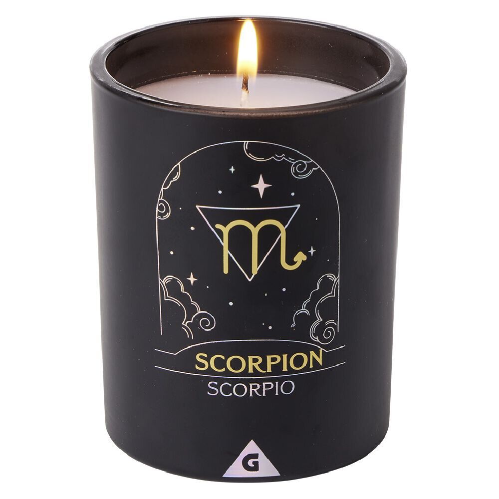 Bougie bijou argenté signe astro Scorpion senteur fruit de la passion 36H