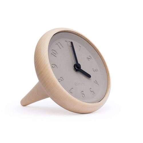 Toupie - horloge bois aiguilles noires