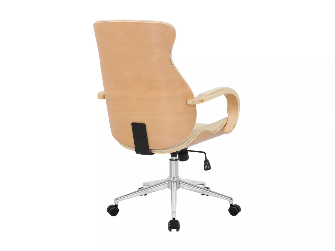 Chaise de bureau - Similicuir & Métal chromé - Nature / Crème - Melilla