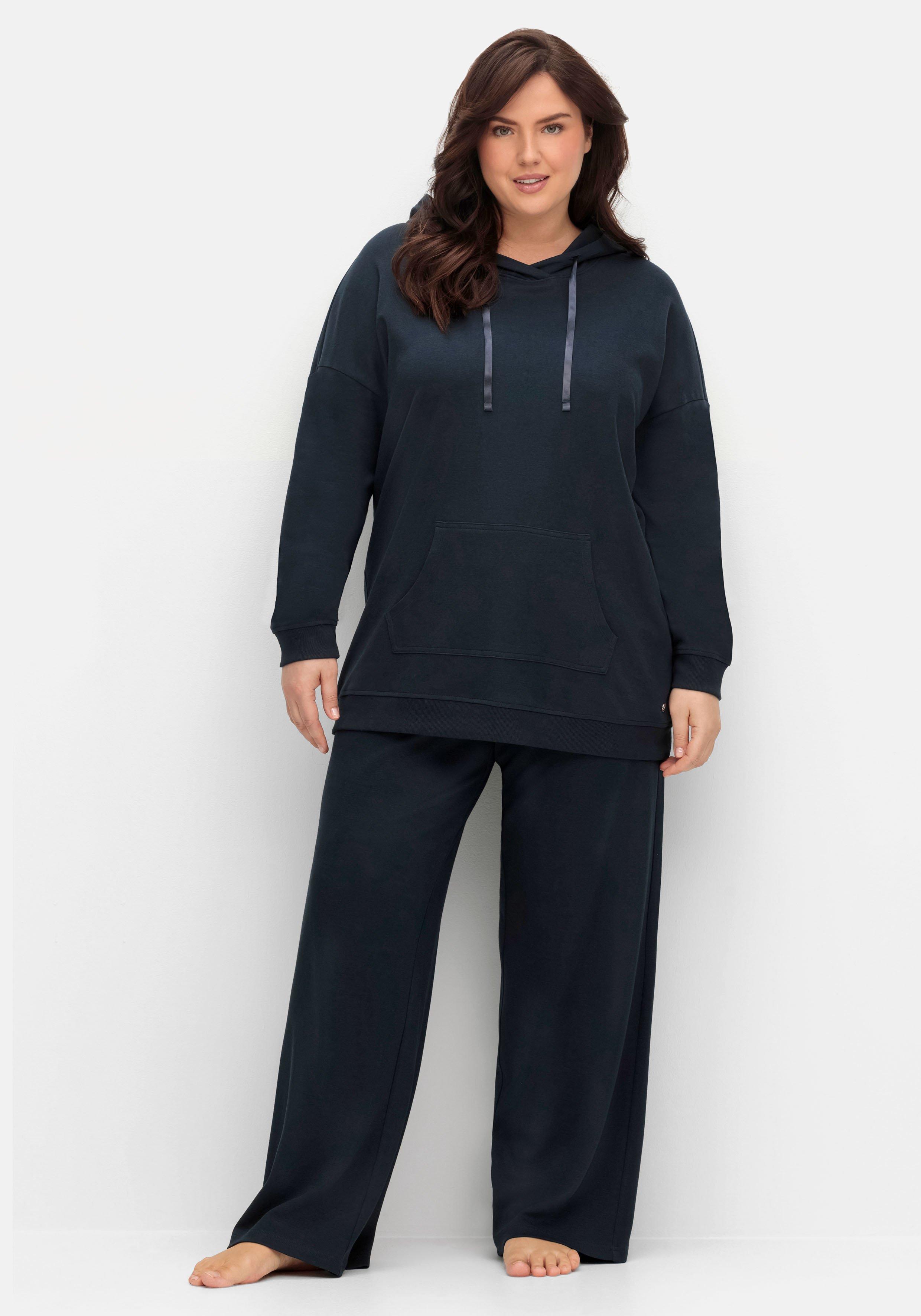 Oversizedshirt mit Kapuze und Kängurutasche