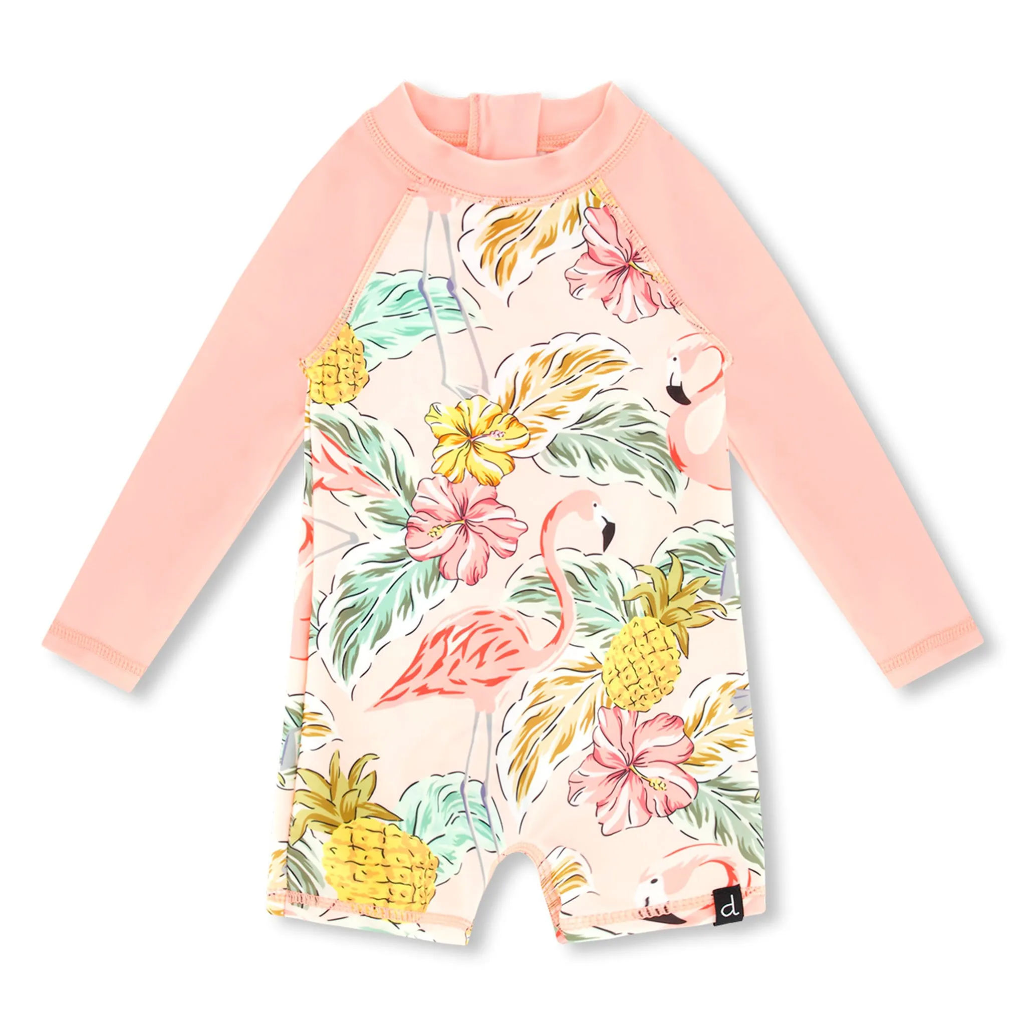 Deux par Deux Maillot UV Une Pièce Flamant Rose 3-24mois
