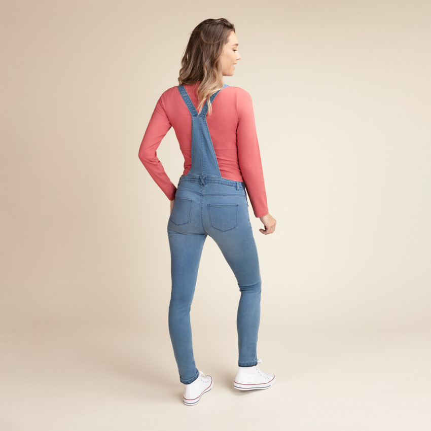 Salopette de grossesse longue en denim