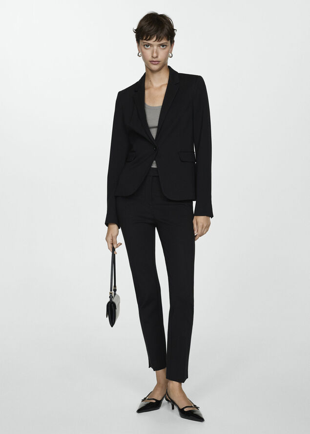 MANGO Suit jacket with pockets Black