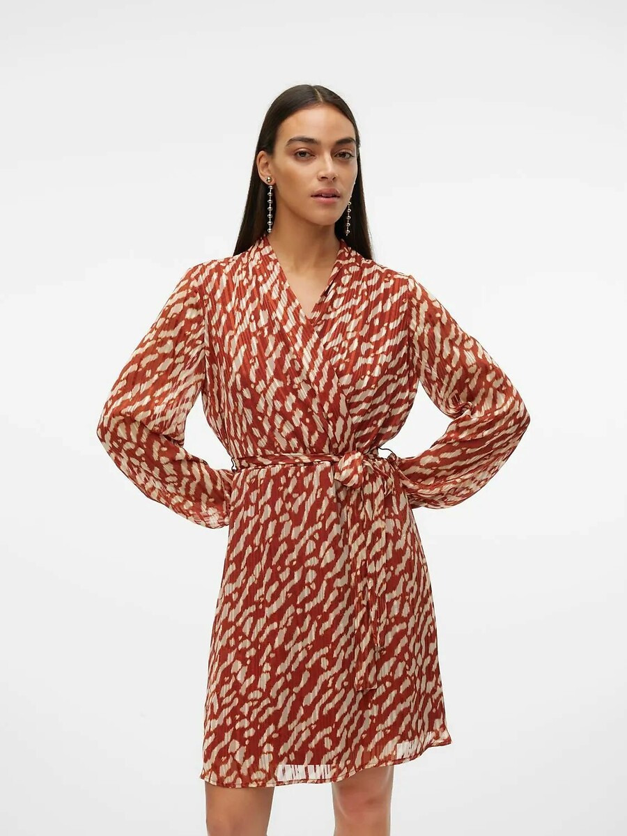 VERO MODA<br>Vestido curto, estampado, decote em V