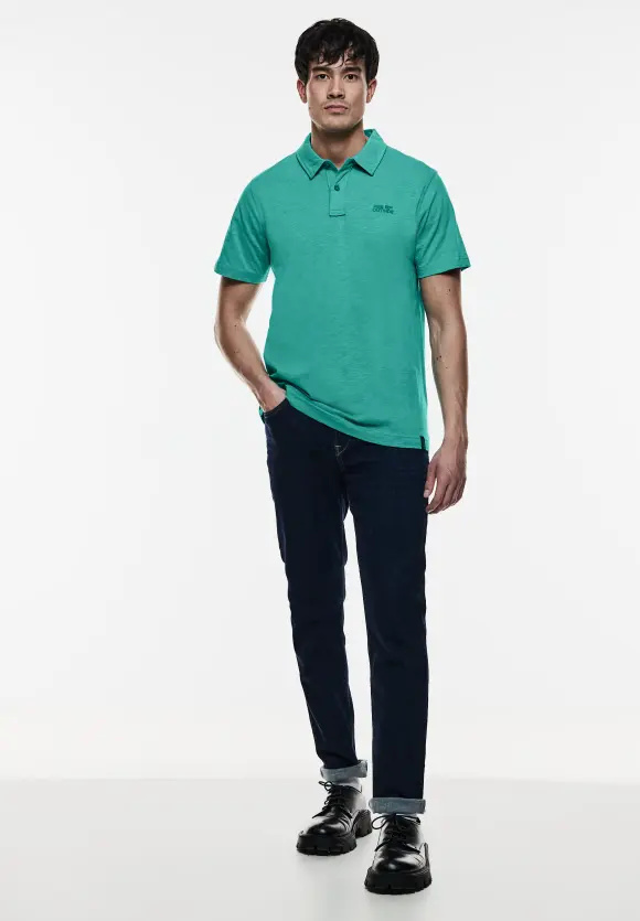 Slub Jersey Poloshirt - light urban green