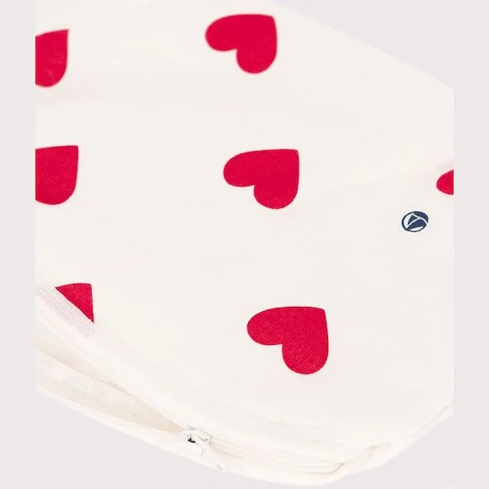 Pochette cœurs   Blanc Marshmallow / Rouge Terkuit        de               Petit Bateau