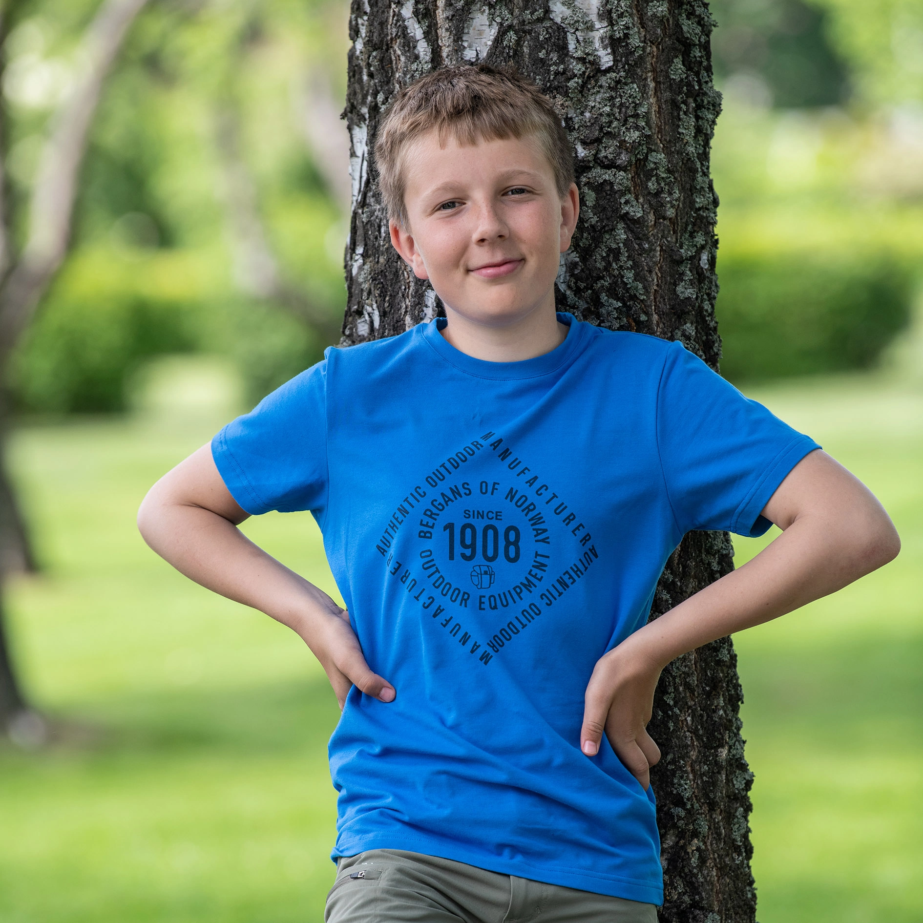 Bergans 1908 Youth Tee Athens Blue
