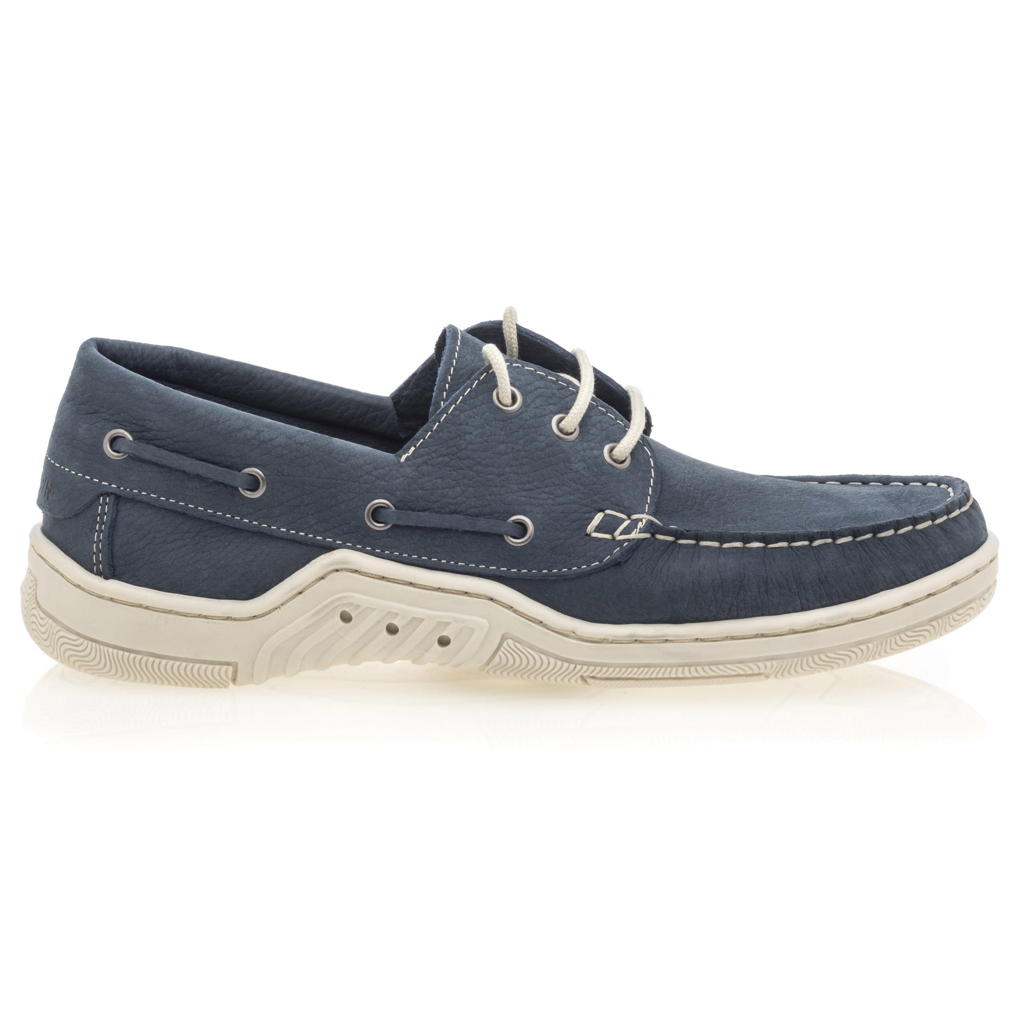 Chaussures bateau Homme en cuir bleu marine