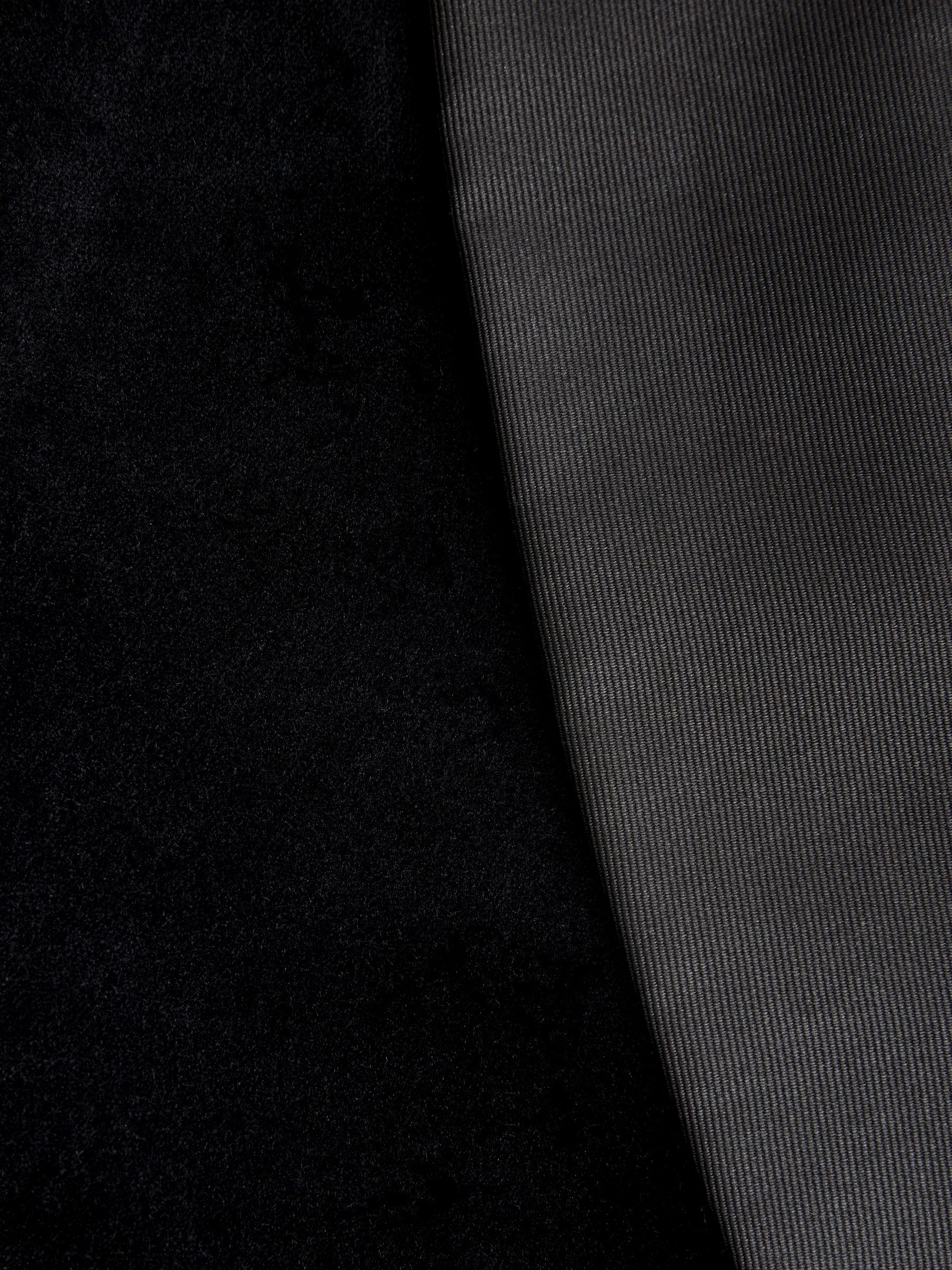 Zwart - Normale Pasvorm - Signature Pontoglio Italian Velvet Blazer With Shawl Lapel