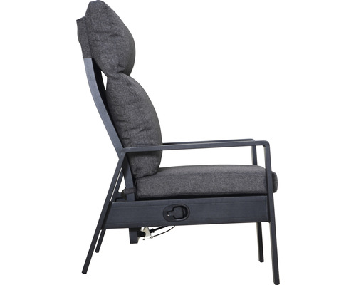 Garden Place Alissa 5-delige tuinloungeset, 2-zits, bestaande uit: 2 fauteuils, 2 krukken, tafel inclusief kussens, aluminium, zwart