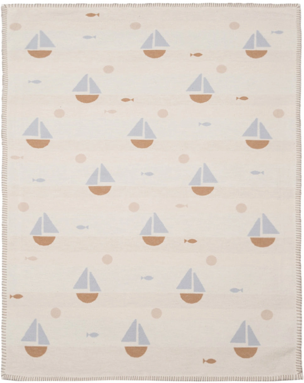 Babydecke LENA - SEGELBOOTE (75x100) in rosa