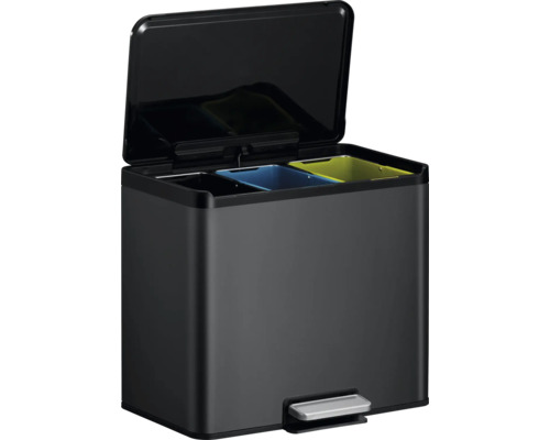 EKO Essential pedaalemmer, 3 compartimenten (3 x 9 liter), zwart