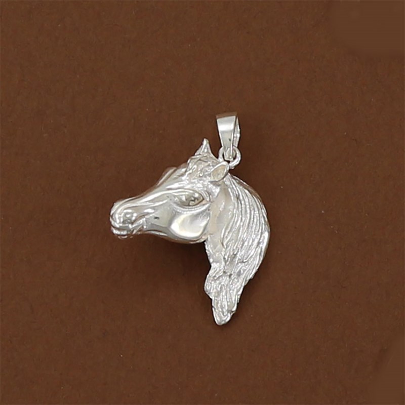 Pendentif tête de cheval pur-sang arabe - Argent massif