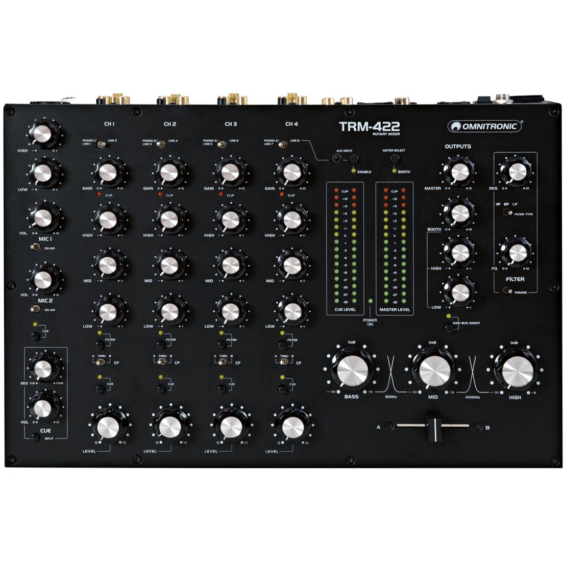 Omnitronic TRM-422 4-kanaals rotary mixer