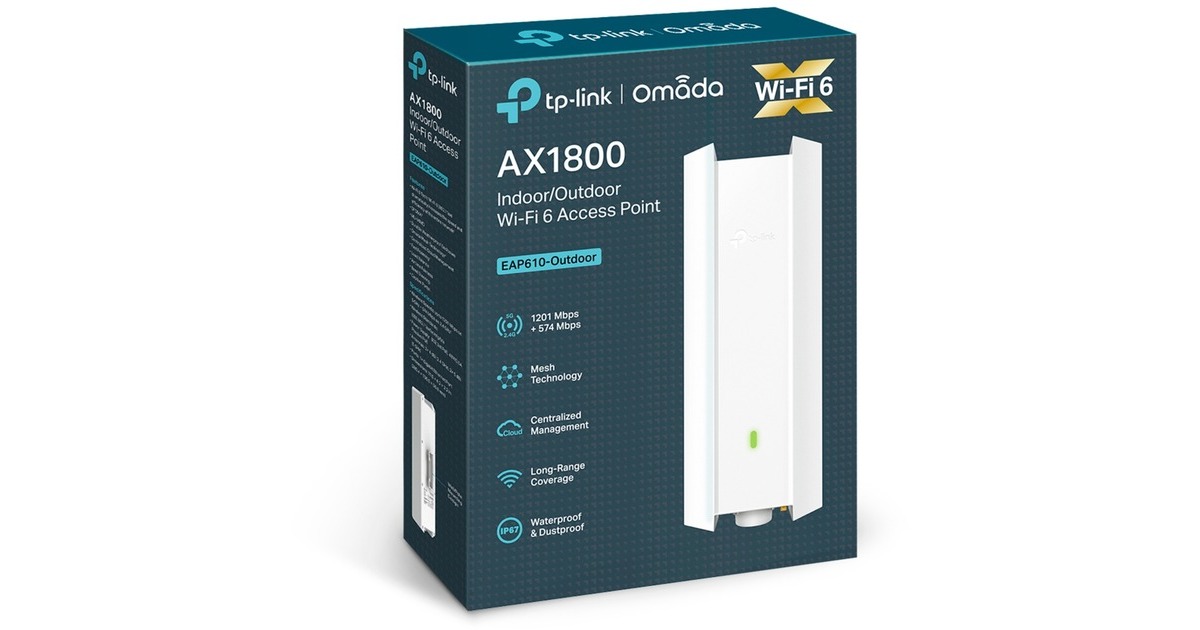 TP-LinkEAP610-Outdoor AX1800 Indoor/Outdoor WiFi 6 access point  (Wit)