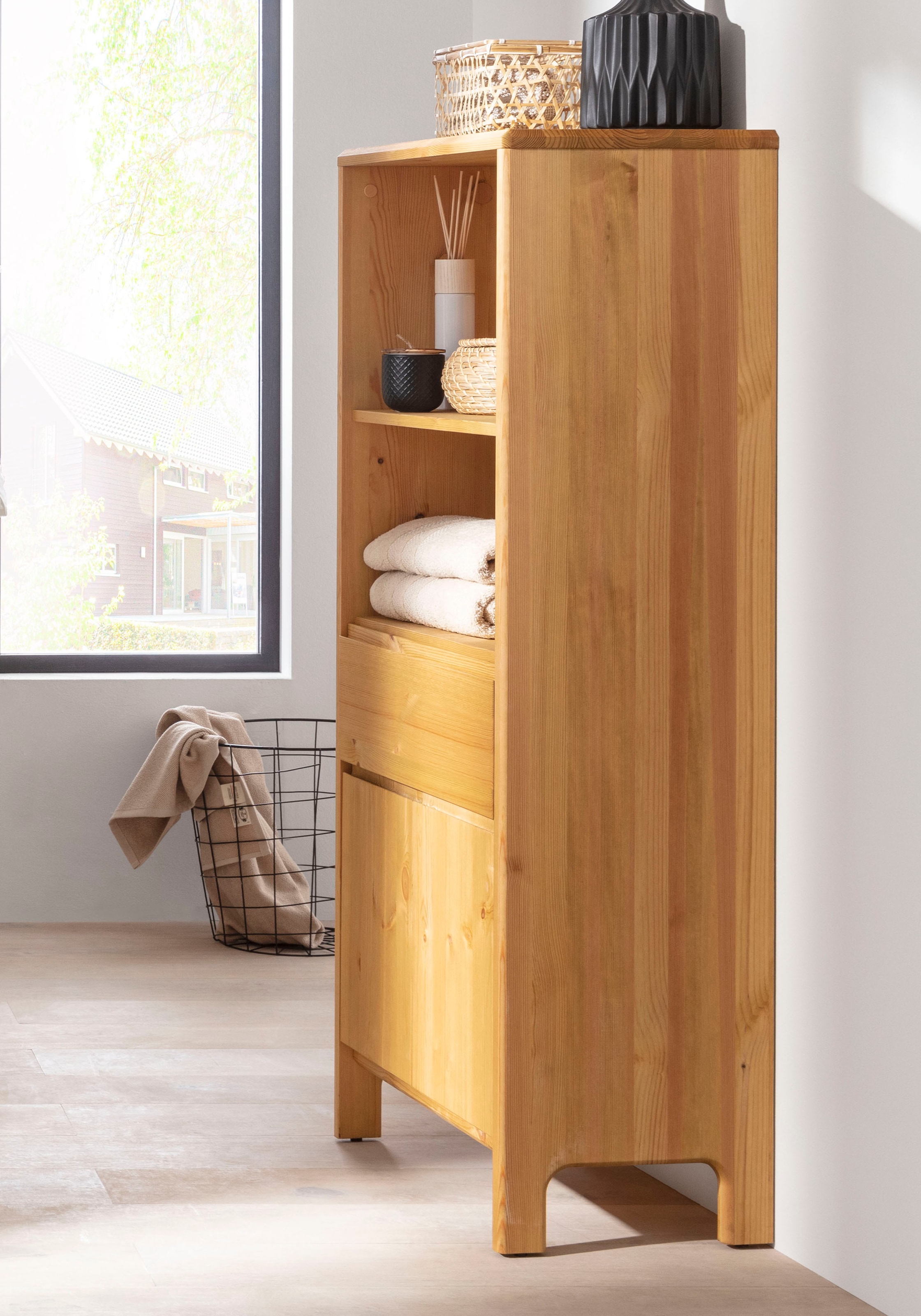 GOODproduct Midischrank »Jorrick« Breite 60 cm, Massivholz Kiefer mit Bio Öl/Wachs behandelt