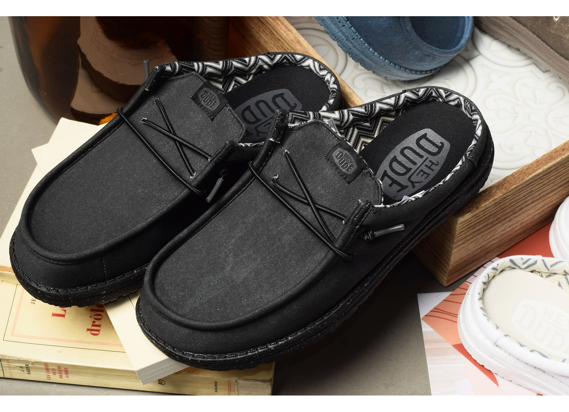 Wally slip canvas noir