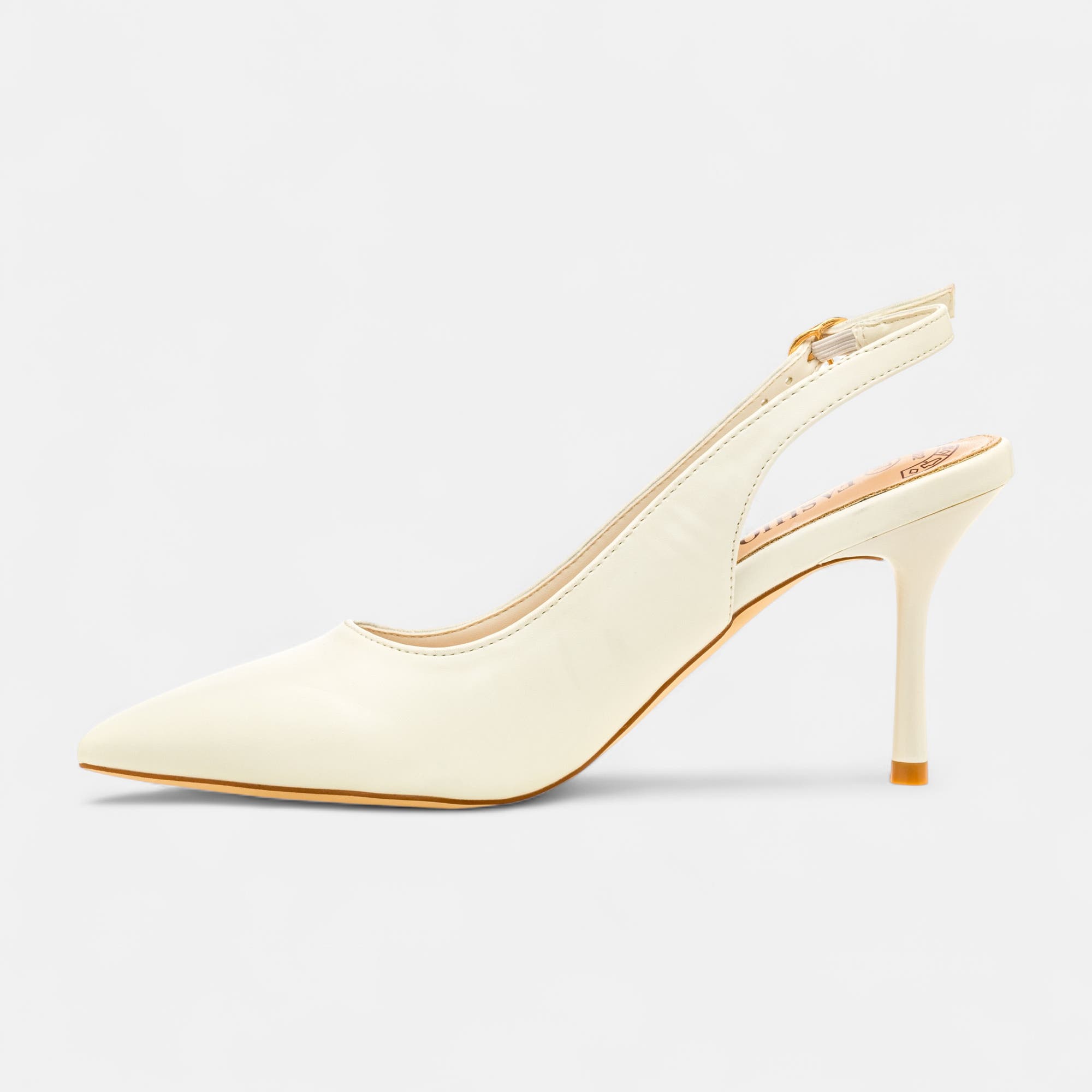 Escarpins avec bride arrière à talon Femme blanc