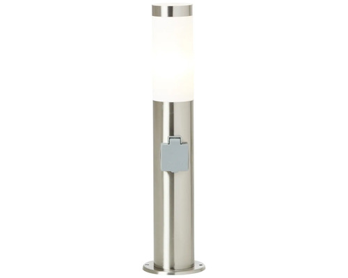 Buitensokkellamp met fitting, 1-lichts, H 46 cm, Chorus roestvrij staal/satijn finish