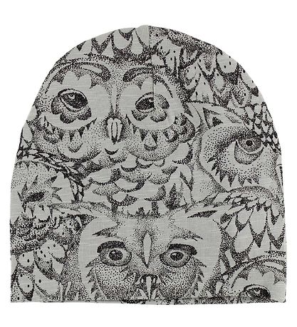 Soft Gallery Mütze - Beanie - Grau m. Eulen