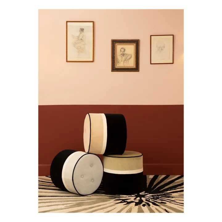 Maison Sarah Lavoine Pouf Léo en velours | Beige