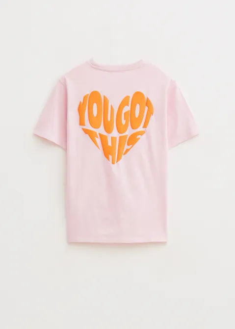 T-shirt met print you got this roze (ROS.L)