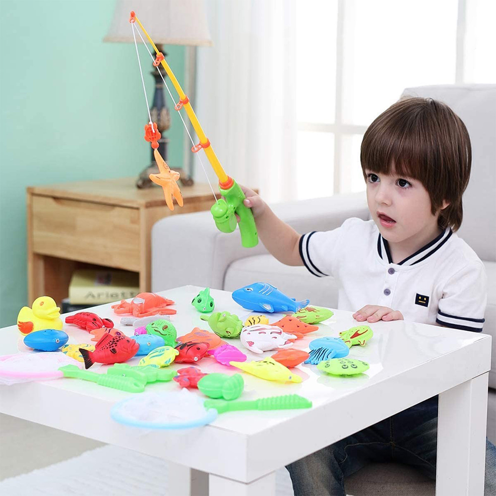 (39-tlg. Set) Magnetisches Wasser Angel Spiel Kinder Pool Fische Lern Spielzeug - Assortiert