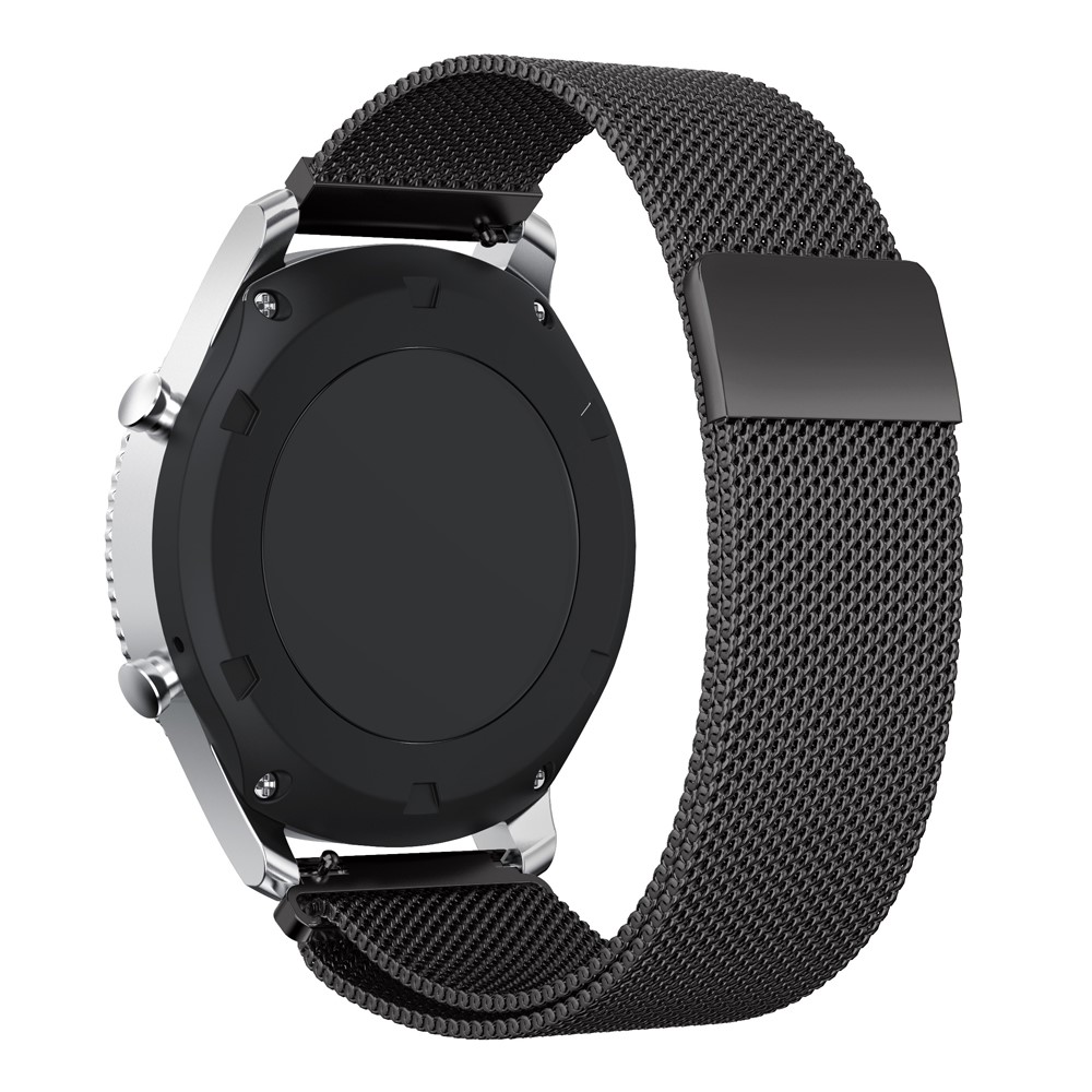Samsung Galaxy Watch 46mm / Gear S3 Classic / S3 Frontier Edelstahl Ersatz Armband Milanaise - Schwarz