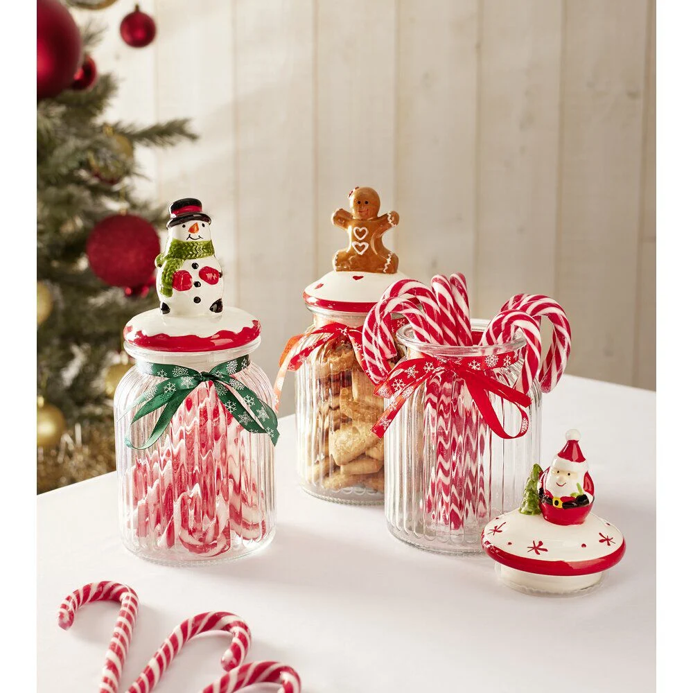 Bonbonnière Noël en verre 1L - 3 modèles