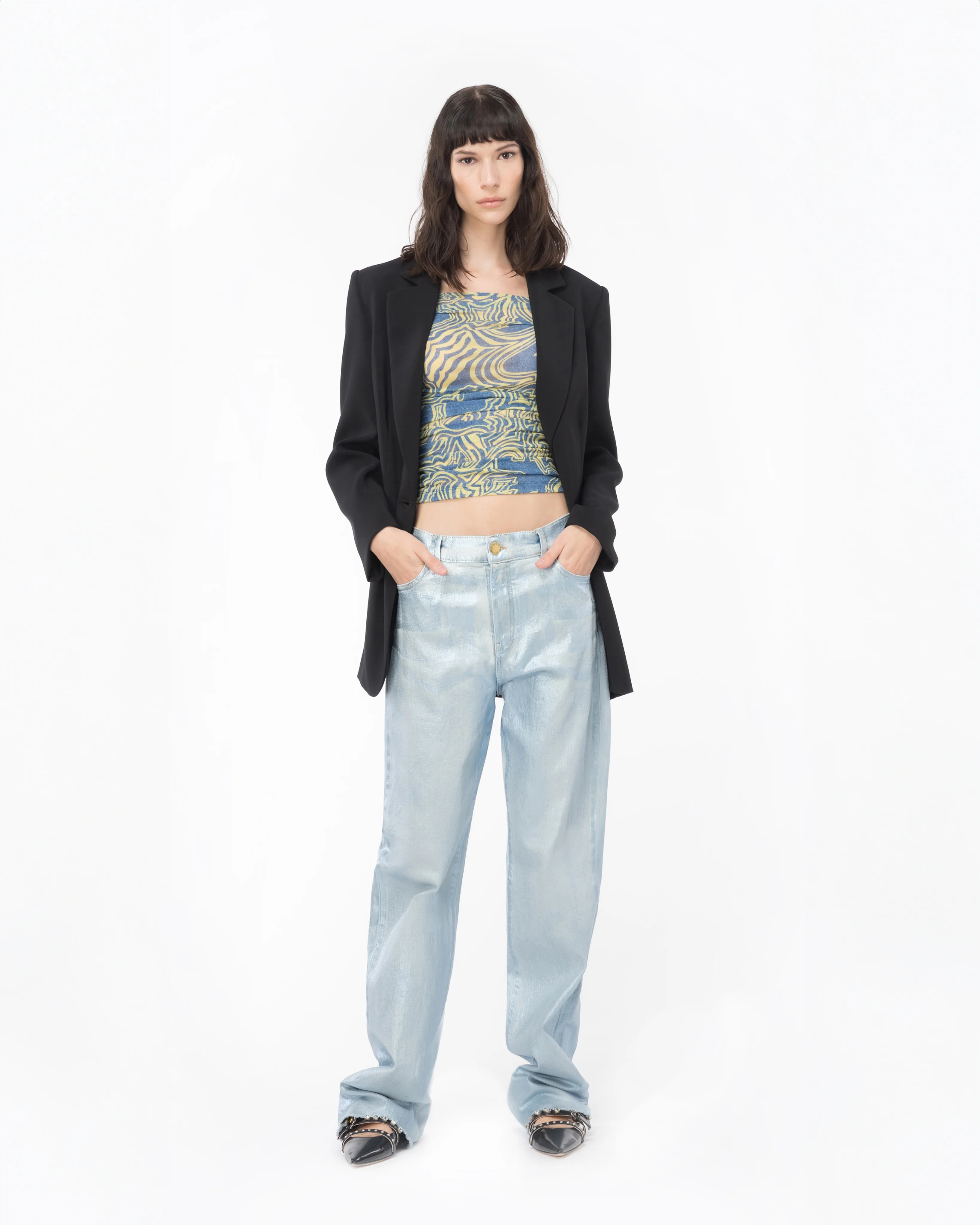 Jean straight brillant | Bleu