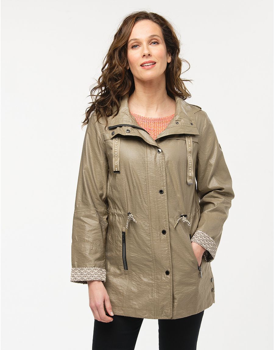 Parka droite vert kaki
