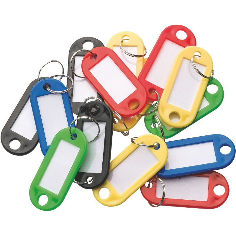 Porte-clés couleurs assorties vives - Boite de 100