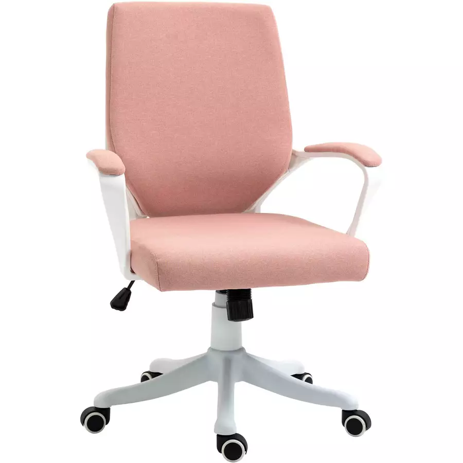 Vinsetto Bürostuhl ergonomisches liniendesign, weiche Polsterung rosaweiß