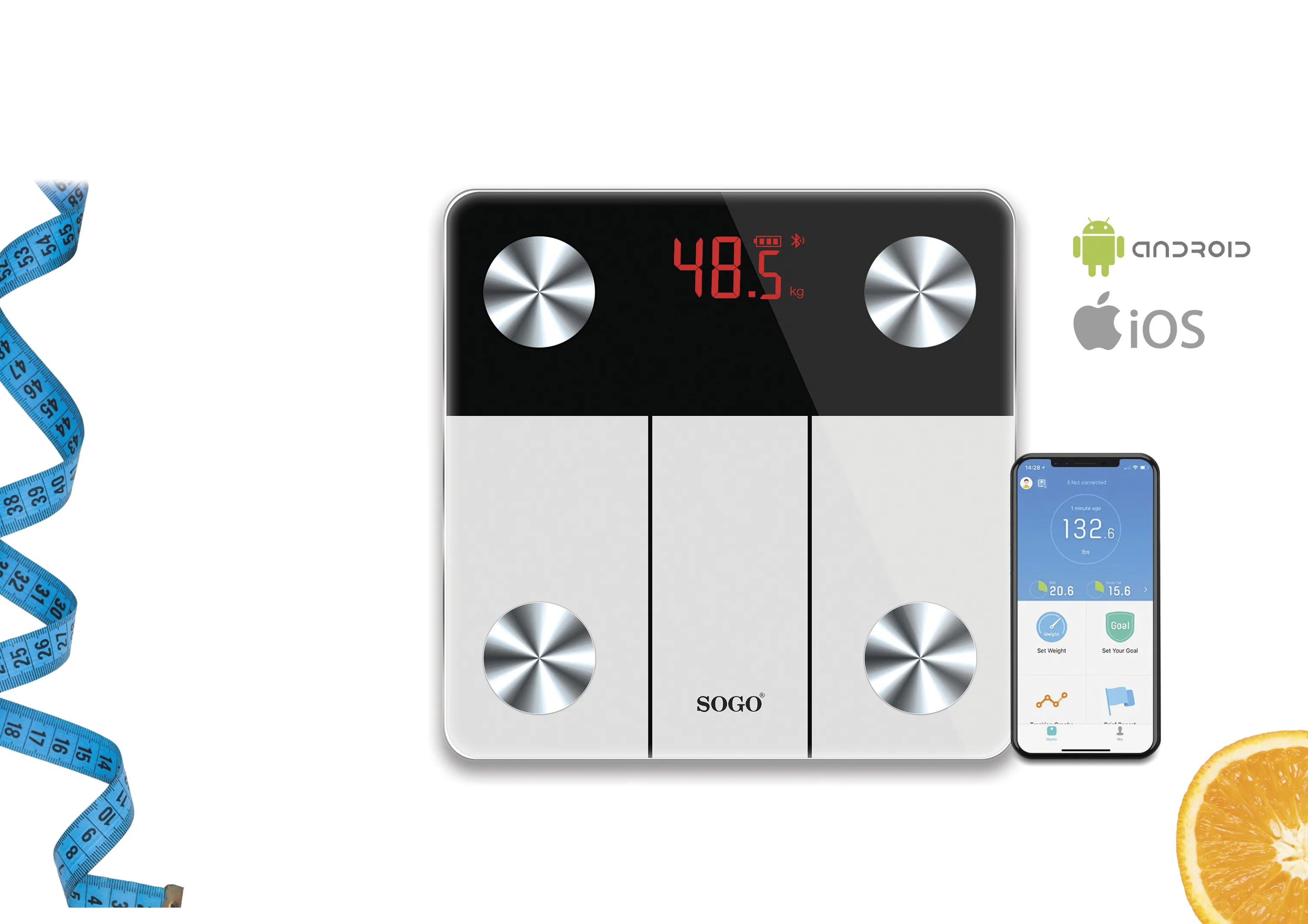 Sogo Elektrisk Bluetooth Personvægt