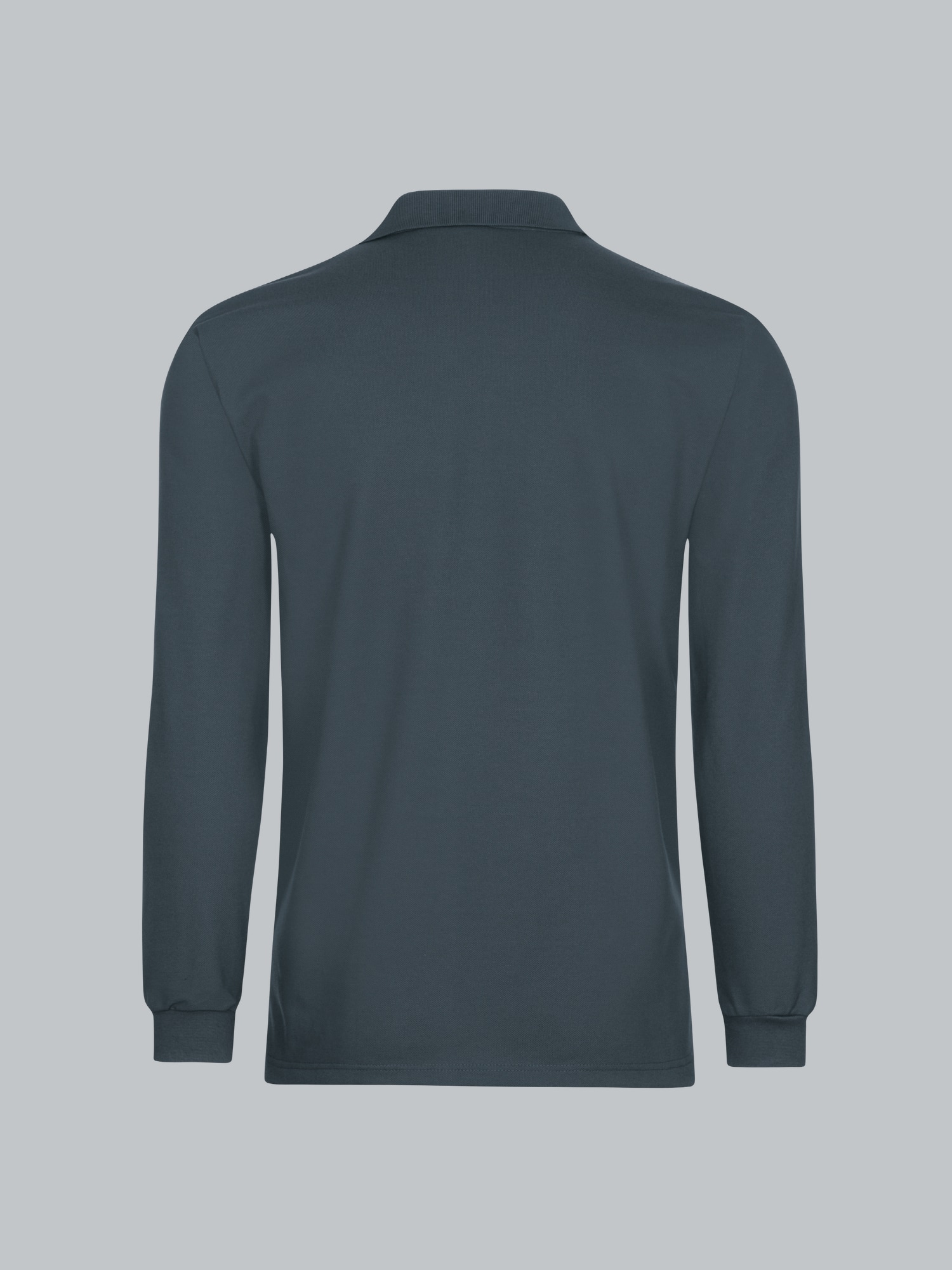 Langarm Poloshirt aus Baumwolle Anthrazit