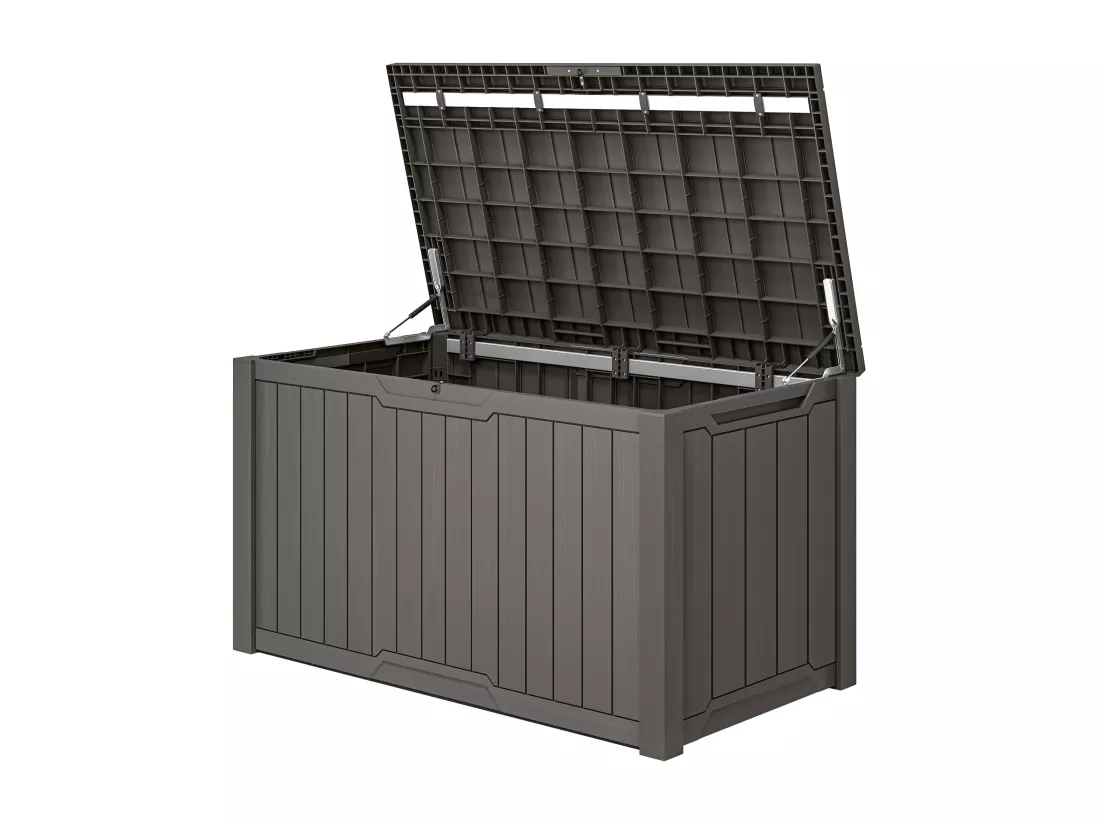 YITAHOME Boîte de Rangement de Jardin - 870 L - ‎80,5 x 79 x 143 cm - Marron clair