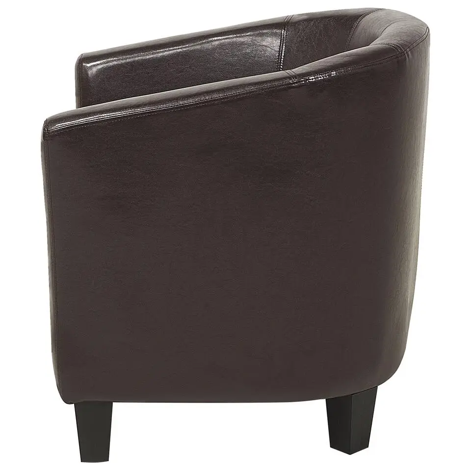 BORWICK - Fauteuil - Bruin - Kunstleer