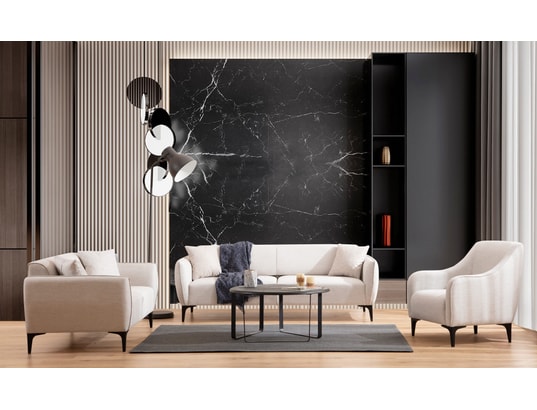 CONCEPT1 - Canapé tissu Belissimo 2 places blanc cassé 160 x 95 x h67