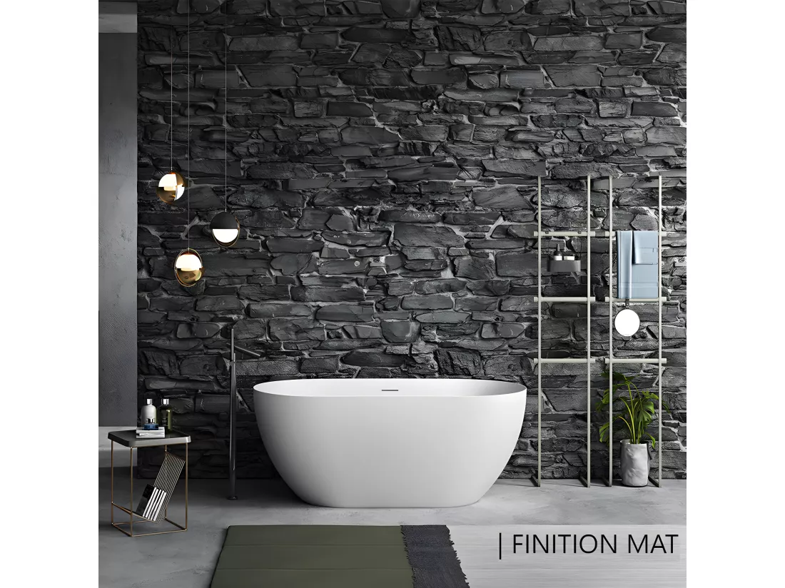 Baignoire îlot design ovale LISBON blanche 170 cm Mat