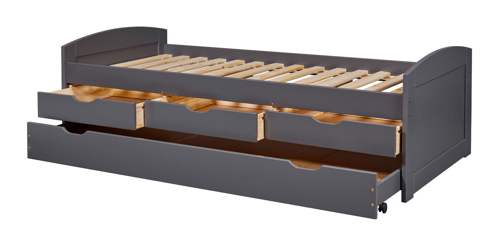Stauraum-/Funktionsbett ANDRE90 x 200 cm grau