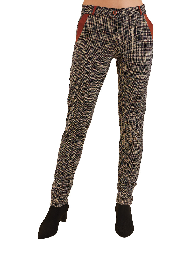 HBT TERRE DE VILLE | PRINCE DE GALLES CHRISTINA PANTALON FEMME IMPRIMÉ