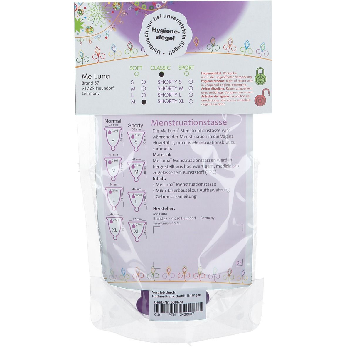 Me luna® Menstruationstasse Größe XL