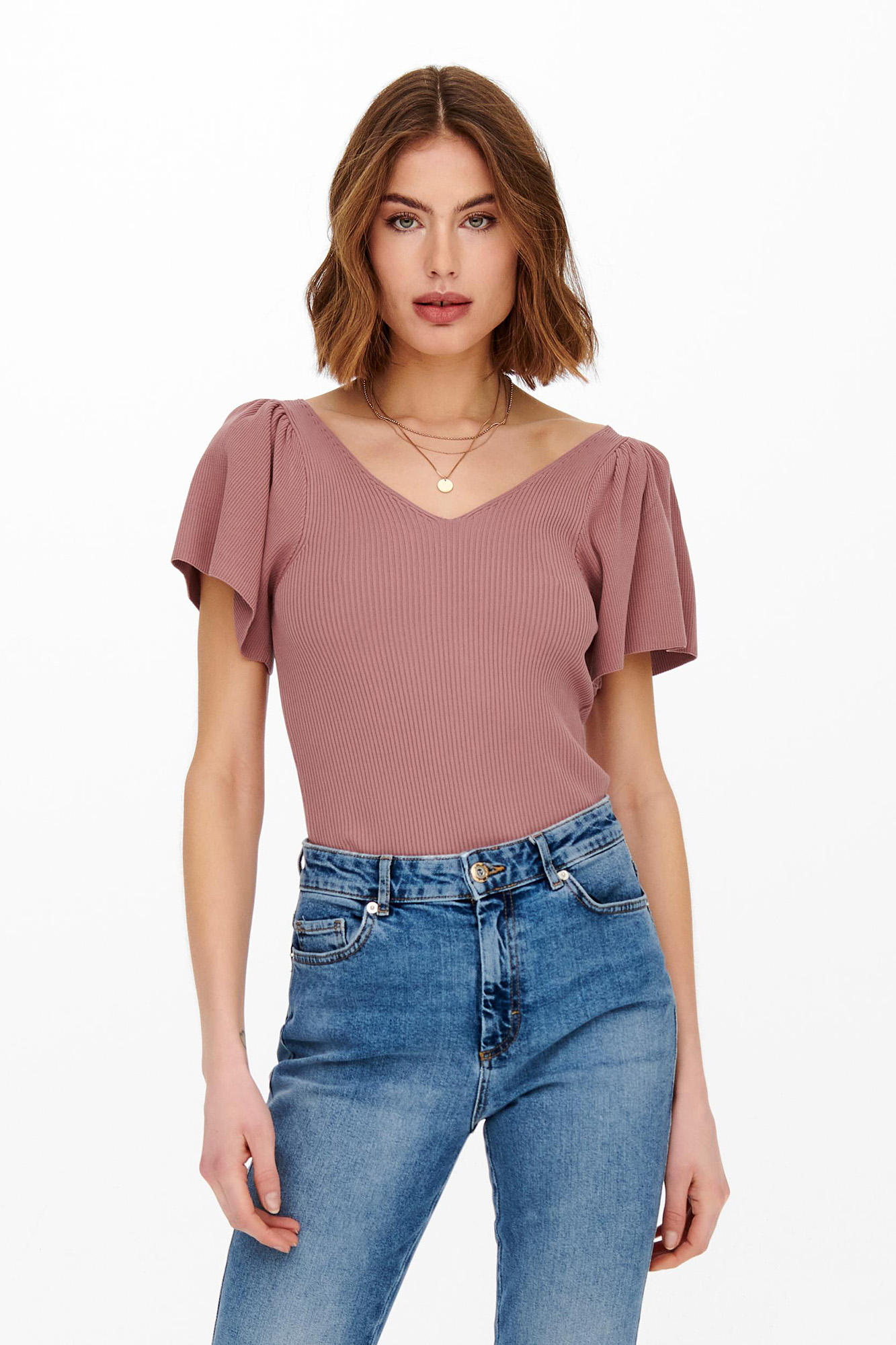 Blusa de manga curta com amarração