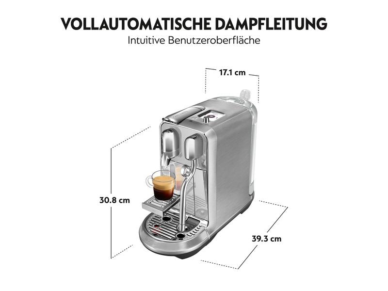 Sage Kaffeemaschine Nespresso Creatista Plus SNE800BSS Silb Kapselmaschine der Original Line für Kaffeespezialitäten in Barista-Qualität