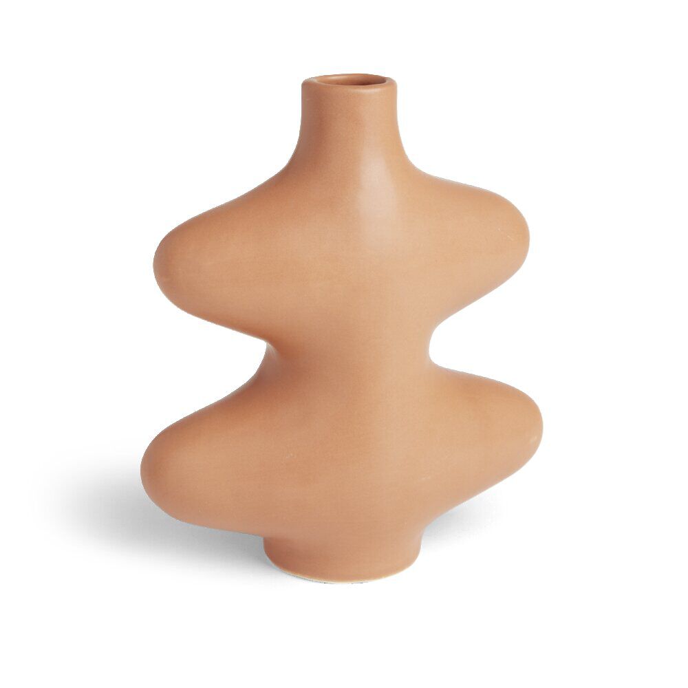 Vase forme organique céramique marron L15x7xH18cm