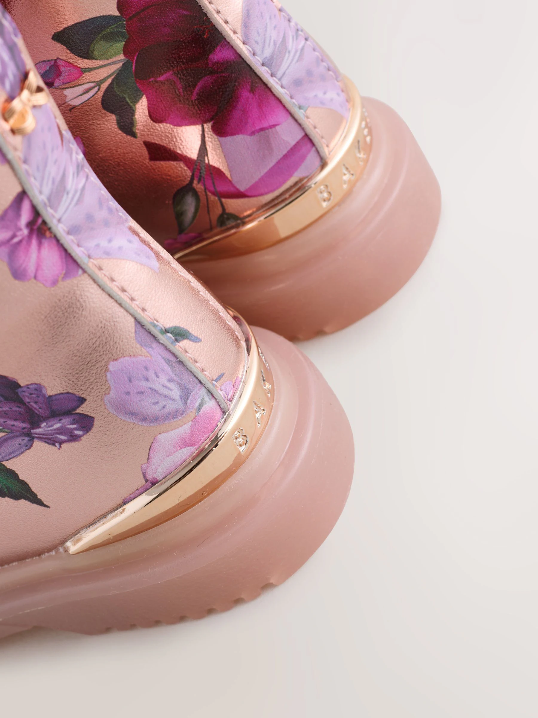 Baker by Ted Baker Girls Floral Print Lace Up Boots with Bow