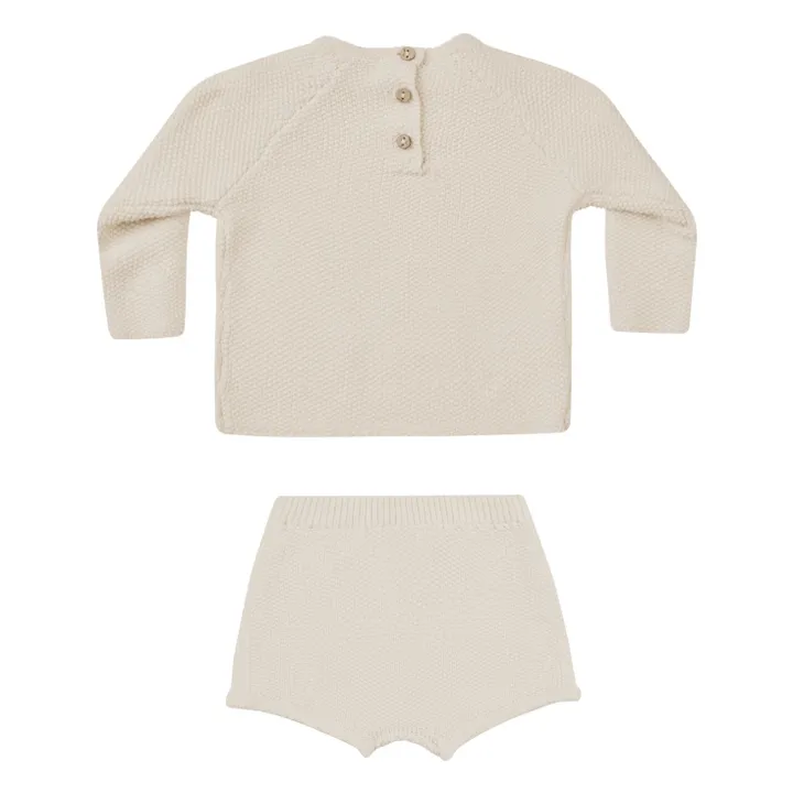 Quincy Mae T-Shirt et Short Summer Maille | Ecru