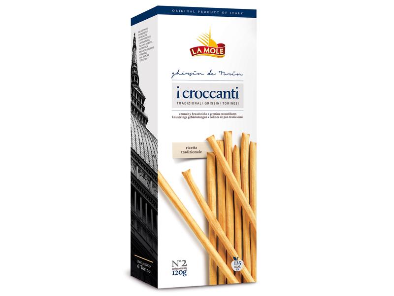 La Mole Apéro Croccanti Grissini Torinesi Classici 120 g Knusprige Gebäckstangen